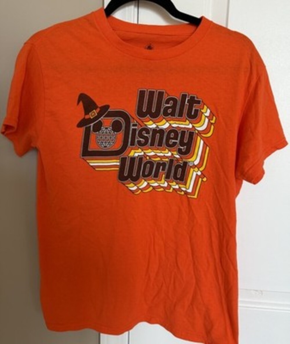 Walt Disney World Retro Halloween Candy Corn Logo Orange T-Shirt Size XS
